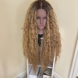 KALYSS Premium Brown & Gold Highlighted Wig